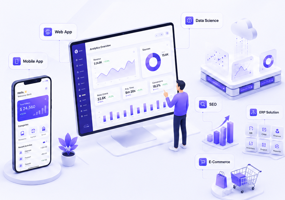 DataCubeX Technologies digital transformation, AI, cloud and software development visual